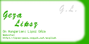 geza lipsz business card